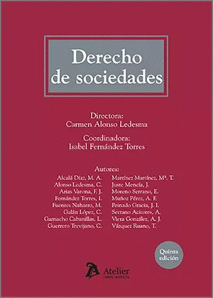 DERECHO DE SOCIEDADES. 5ª EDICION