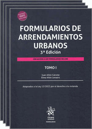 FORMULARIOS DE ARRENDAMIENTOS URBANOS. 4 TOMOS. 3ª ED.