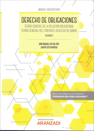 DERECHO DE OBLIGACIONES. VOLUMEN I