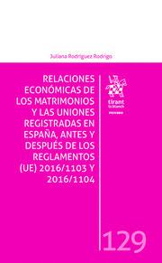 RELACIONES ECONÓMICAS DE LOS MATRIMONIOS Y LAS UNIONES REGISTRADAS EN ESPAÑA, ANTES Y DESPUÉS DE LOS REGLAMENTOS (UE) 2016/1103 Y 2016/1104