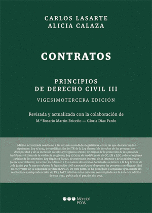 PRINCIPIOS DE DERECHO CIVIL. TOMO III: CONTRATOS. 23 ED.