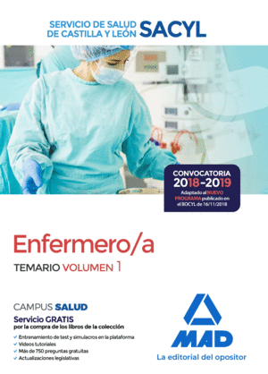 TEMARIO VOLUMEN 1. ENFERMERO/A. SERVICIO DE SALUD DE CASTILLA Y LEÓN