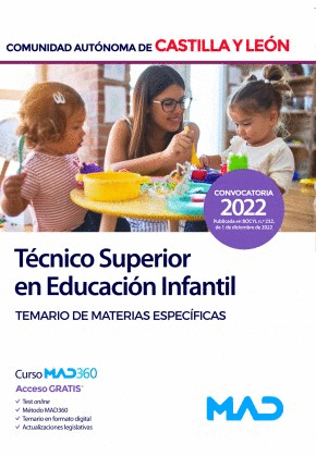 TEMARIO DE MATERIAS ESPECÍFICAS. TÉCNICO SUPERIOR EN EDUCACIÓN INFANTIL. COMUNIDAD AUTÓNOMA DE CASTILLA Y LEÓN