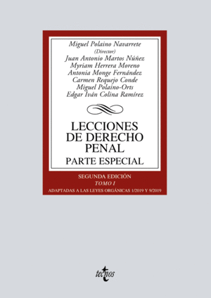 LECCIONES DE DERECHO PENAL. PARTE ESPECIAL. TOMO I. 5ª ED.
