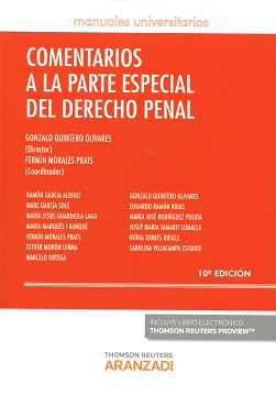 COMENTARIOS A LA PARTE ESPECIAL DEL DERECHO PENAL. 10ª ED.
