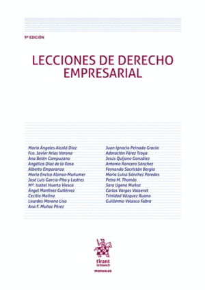 LECCIONES DE DERECHO EMPRESARIAL. 9ª EDICIÓN