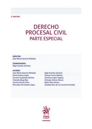 DERECHO PROCESAL CIVIL. PARTE ESPECIAL (3ª EDICIÓN)