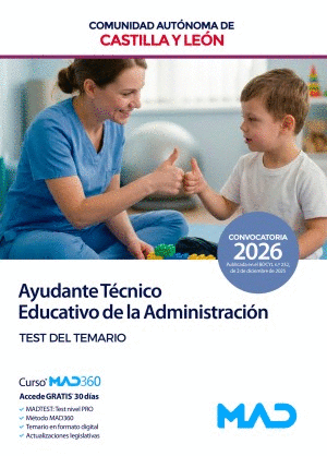 TEST DEL TEMARIO. AYUDANTE TÉCNICO EDUCATIVO. COMUNIDAD AUTÓNOMA DE CASTILLA Y LEÓN