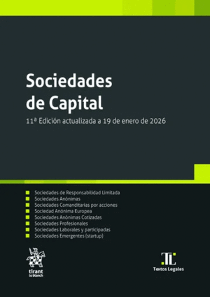 SOCIEDADES DE CAPITAL. 11ª EDICIÓN ACTUALIZADA A 19 DE ENERO DE 2026