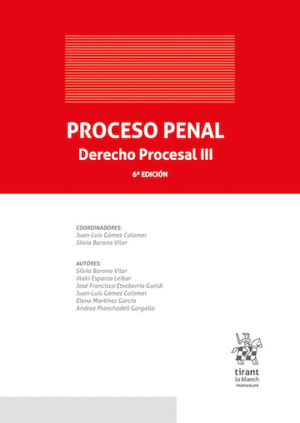 PROCESO PENAL. DERECHO PROCESAL III. 6ª EDICIÓN