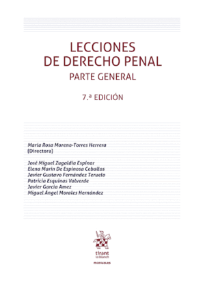 LECCIONES DE DERECHO PENAL. PARTE GENERAL. 7ª EDICION